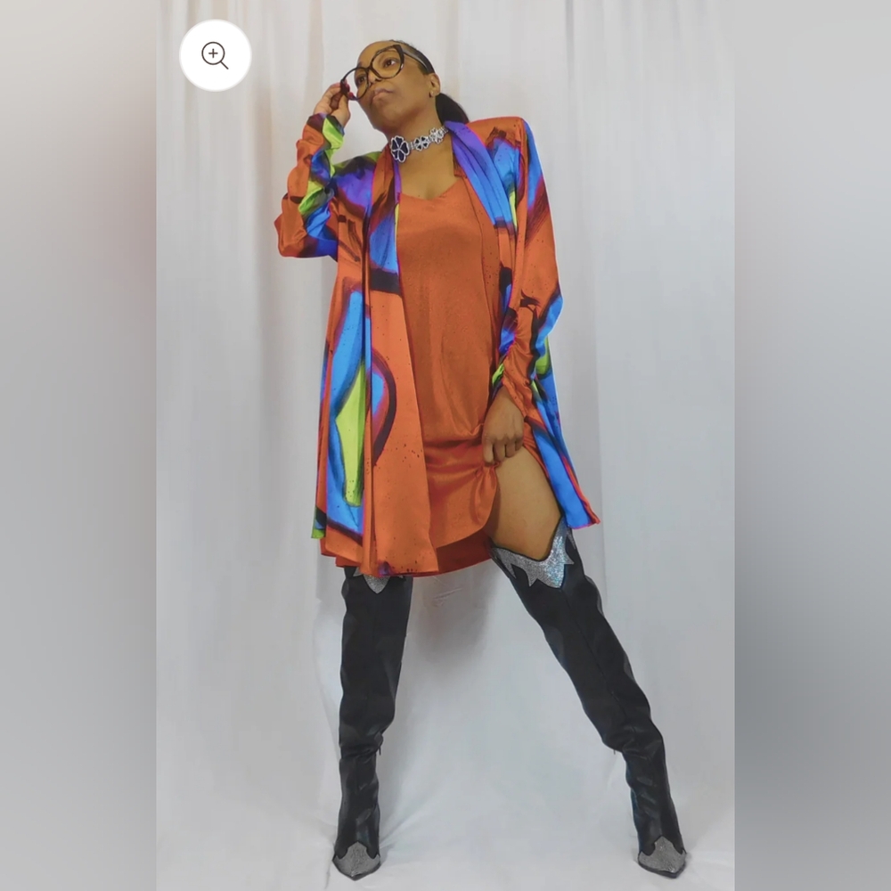Vintage 80s Definition Of A Vixen Slip And Jacket Set Size Medium